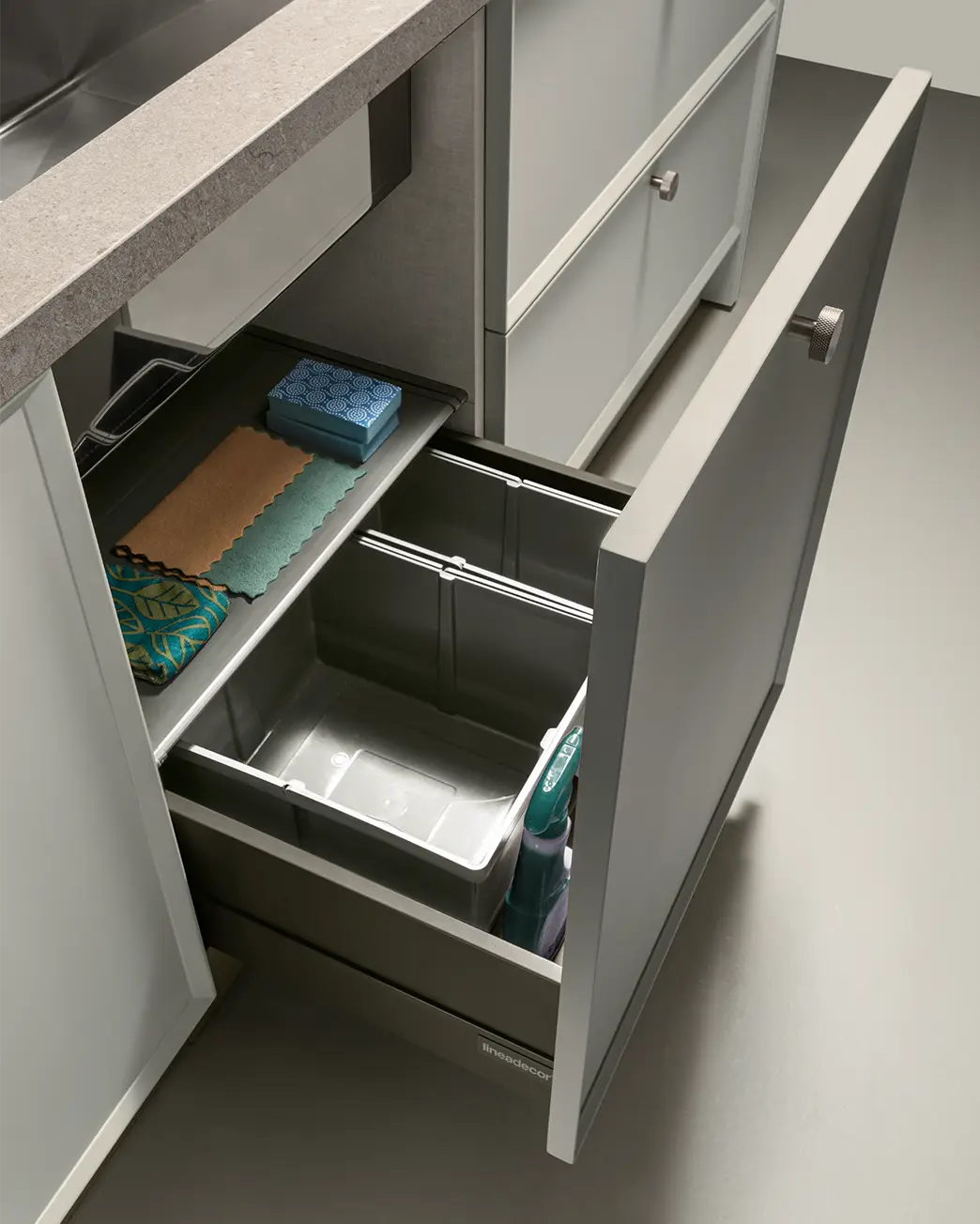 Sink Unit with Drawer included Waste Bin Set