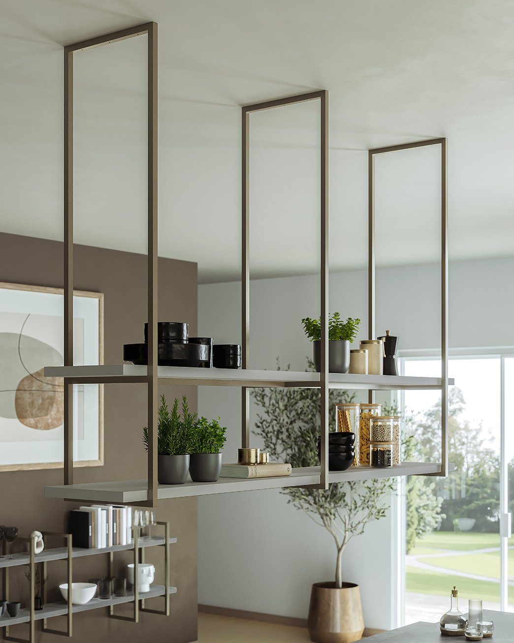 Brushed Bronze Ceiling Shelf
