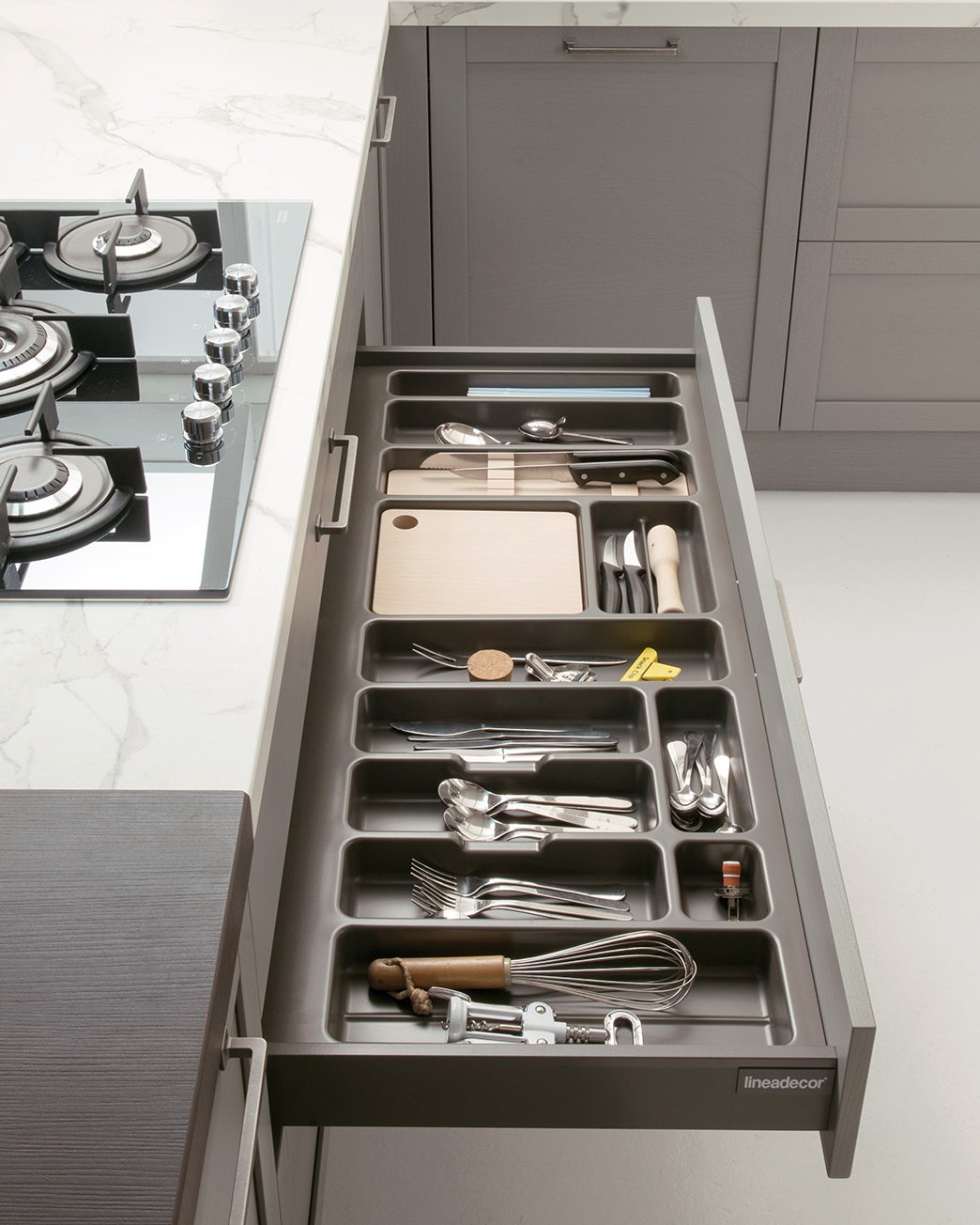 Plastic Cutlery Tray Dark Grey